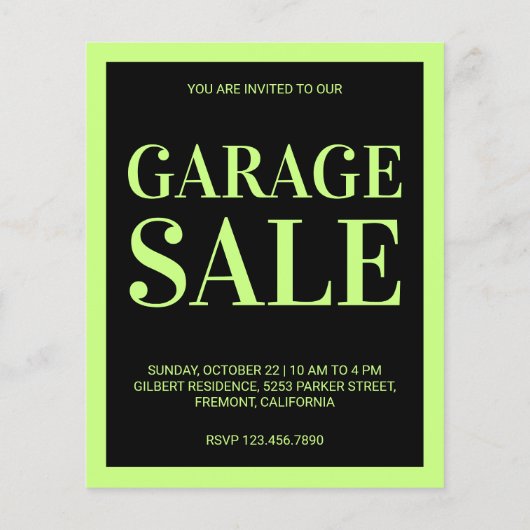Garage Sale Flyer (Rückseite)
