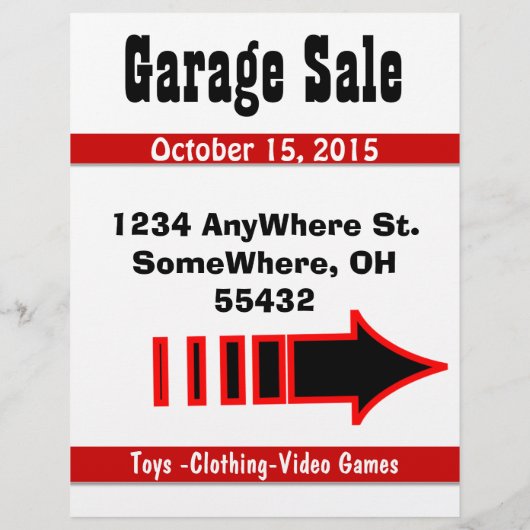 Garage Sale Flyer (Hinten)