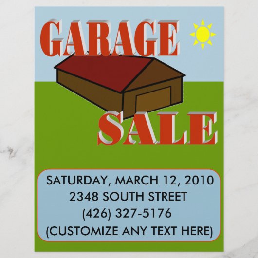 GARAGE SALE SIGN/FLYER FLYER (Vorne)