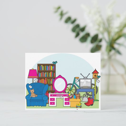 Garage Sale Stuff Postkarte (Stehend Vorderseite)
