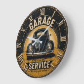 Garage Service Classic Beetle Mechanic Workshop Große Wanduhr (Winkel)