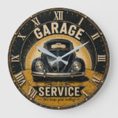 Garage Service Classic Beetle Mechanic Workshop Große Wanduhr (Vorderseite)