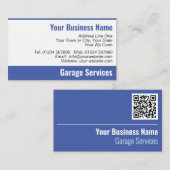 Garage Services QR Code Business Card Visitenkarte (Vorne/Hinten)
