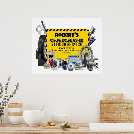 Garage Sign Spaß Poster (Küche)