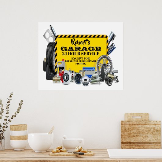 Garage Sign Spaß Poster (Küche)