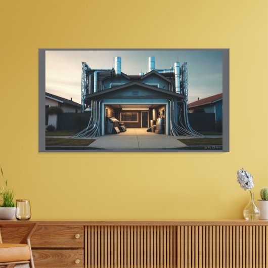 Garage Tech Upgrade canvas print Leinwanddruck (Insitu (Wohnzimmer))