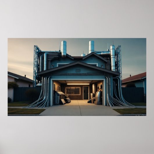 Garage Tech Upgrade Mattes Poster (Vorne)