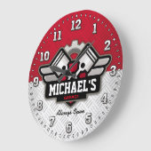 Garage Tools Man Cave Personalizable Große Wanduhr (Winkel)
