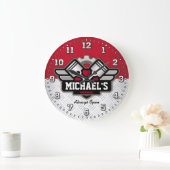 Garage Tools Man Cave Personalizable Große Wanduhr (Zuhause)