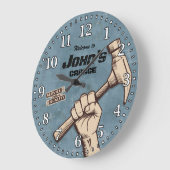 Garage Tools Man Cave Personalizable Retro-Style Große Wanduhr (Winkel)