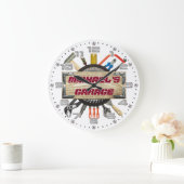 Garage Tools Man Cave Personalizable Retro-Style Große Wanduhr (Zuhause)