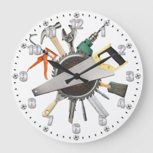 Garage Tools Man Cave Wall Clock Große Wanduhr