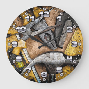 Garage Tools Man Cave Wall Clock Große Wanduhr