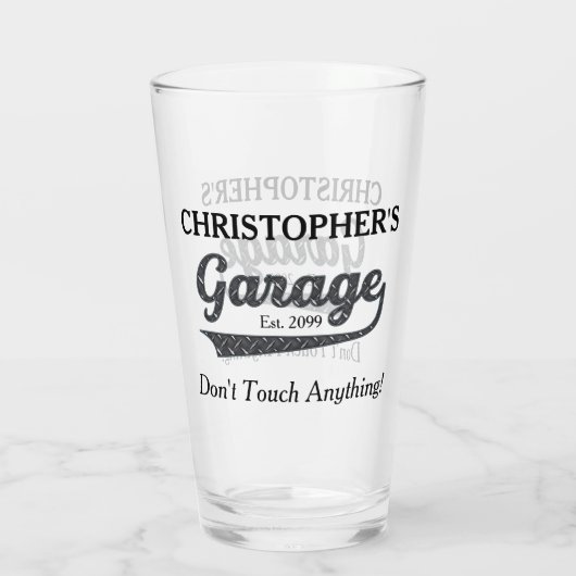 Garage Touch nichts Bierpint-Brille Glas (Rückseite)