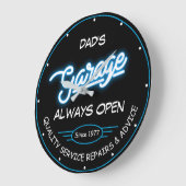 Garage Vater oder beliebiger Name und Datum Weiß B Große Wanduhr (Winkel)