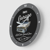 Garage Vater oder irgendein Name GMC LKW Schwarz G Große Wanduhr (Winkel)