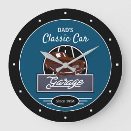 Garage Vater oder jeder Name Classic Car Garage Bl Große Wanduhr