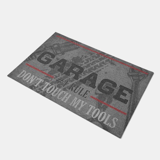 Garage Welcome Mats, Doormat Garage, Custom Garage Fußmatte (Schrägansicht)