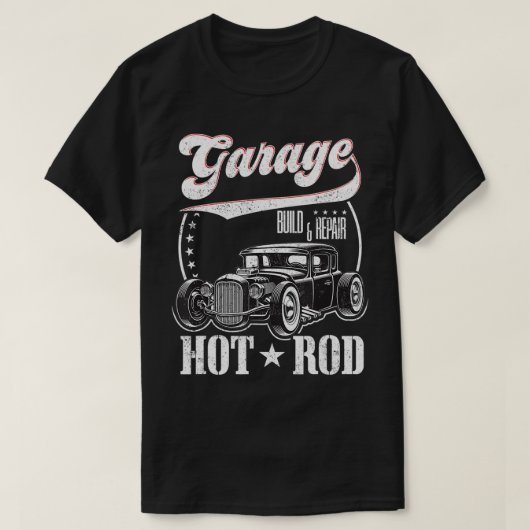 GarageBuild & ReparaturHot Rod GarageAltes Frisier T-Shirt (Design vorne)