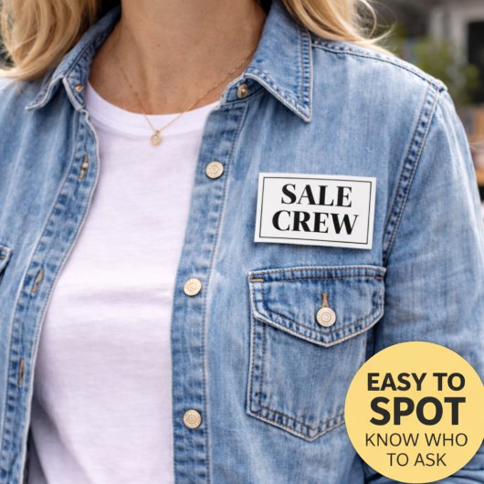 Garagenverkauf-Crew-Button | Hofflohmarkt-Helfer-A Button