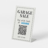 Garagenverkauf QR-Code Schild | Venmo & Barzahlung (Vorderseite)