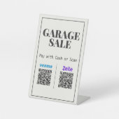 Garagenverkauf QR-Code Zahlungs Schild Tischschild (Vorderseite)