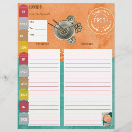 Garantierte Beilage für frisches Rezept (Vorderseite)