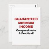 Garantierte Mindesteinkommen Postkarte (Vorne/Hinten)