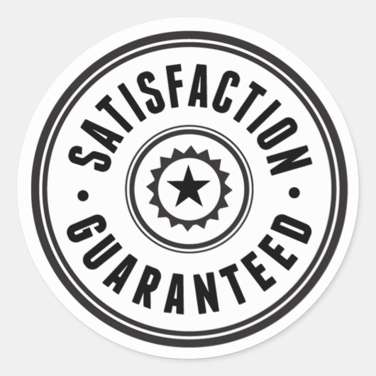 Garantierte Zufriedenheit Runder Aufkleber (Vorderseite)