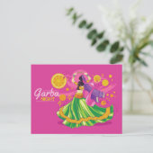 Garba Night Dancer, rosa Einladungspostkarte (Stehend Vorderseite)