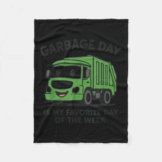 Garbage Day Is Favorite Traruck Kids Boys Toddlers Fleecedecke (Vorderseite)