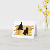 Garbage Man and Christmas Tree Silhouette Card Karte (Gelbe Blume)
