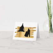 Garbage Man and Christmas Tree Silhouette Card Karte (Vorderseite)