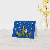 Garbage Man and Elves Christmas Card Karte (Gelbe Blume)