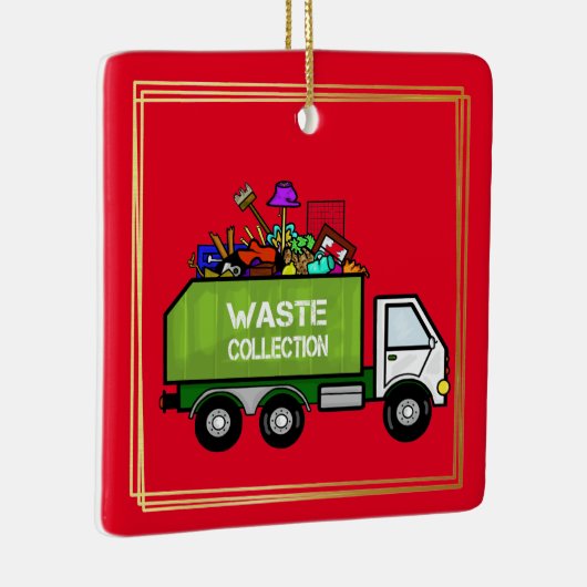 Garbage Man Day Ornament mit Garbage Truck (Rechts)