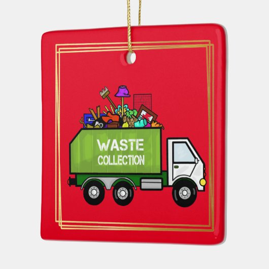 Garbage Man Day Ornament mit Garbage Truck (Links)