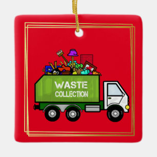 Garbage Man Day Ornament mit Garbage Truck