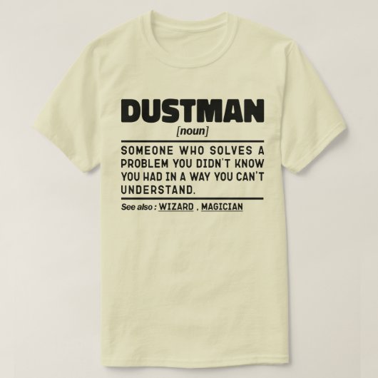Garbage man Noun Definition Worker Cool Design T-Shirt (Design vorne)