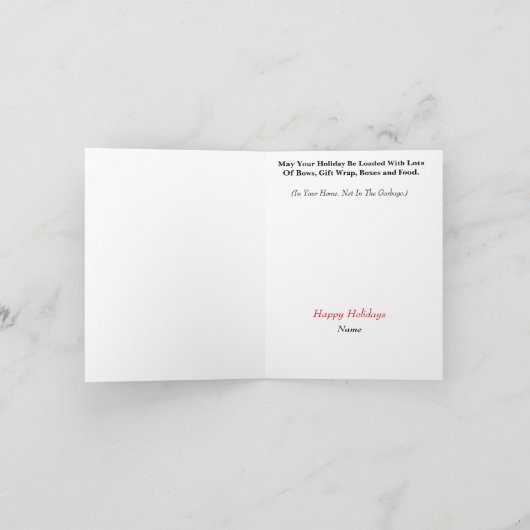 Garbage Man Silhouette Weihnachtskarte Karte (Innenseite)