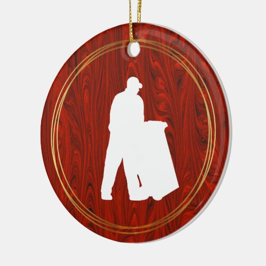 Garbage Man White Silhouette Weihnachtsschmuck (Links)