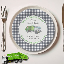 Garbage Trash Truck Birthday Personalized Funny Pappteller