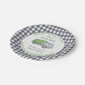 Garbage Trash Truck Birthday Personalized Funny Pappteller (Schrägansicht)