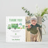 Garbage Trash Truck Geburtstag Foto Danke Karte (Stehend Vorderseite)