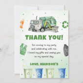 Garbage Trash Truck Geburtstagsparty Danke Karte (Vorderseite)