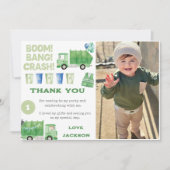 Garbage Trash Truck Geburtstagsparty Danke Karte (Vorderseite)