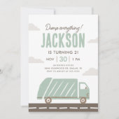 Garbage Truck Birthday Einladung (Vorderseite)