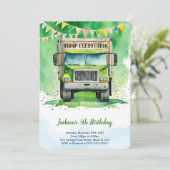 Garbage Truck Birthday Einladung (Stehend Vorderseite)
