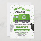 Garbage Truck Birthday Einladung Müll Party (Vorderseite)