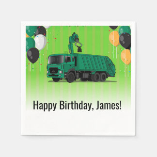 Garbage Truck Birthday Napkin Serviette