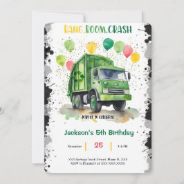 Garbage Truck Birthday Party Einladung
